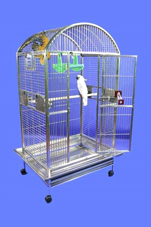 Mahalo Manor Dome Top Large Stainless Steel Bird Cage